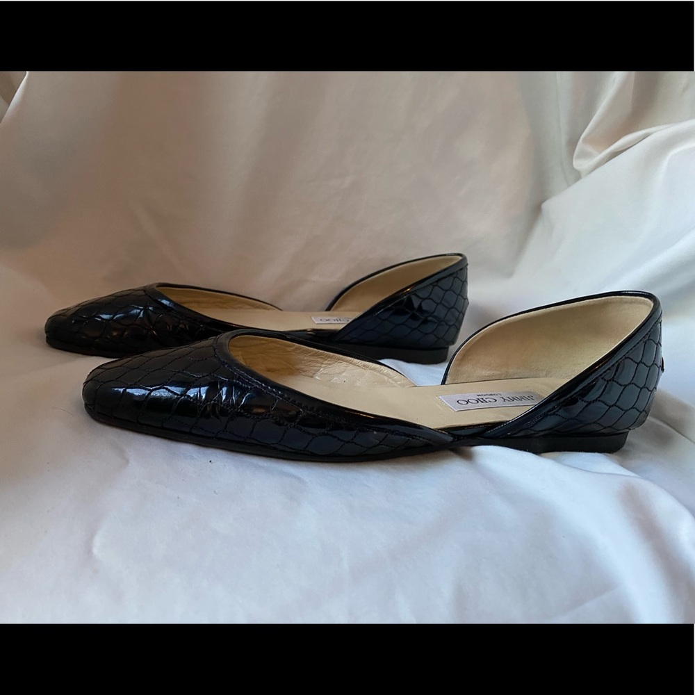 Jimmy Choo Black Quilted D’Orsay Flats